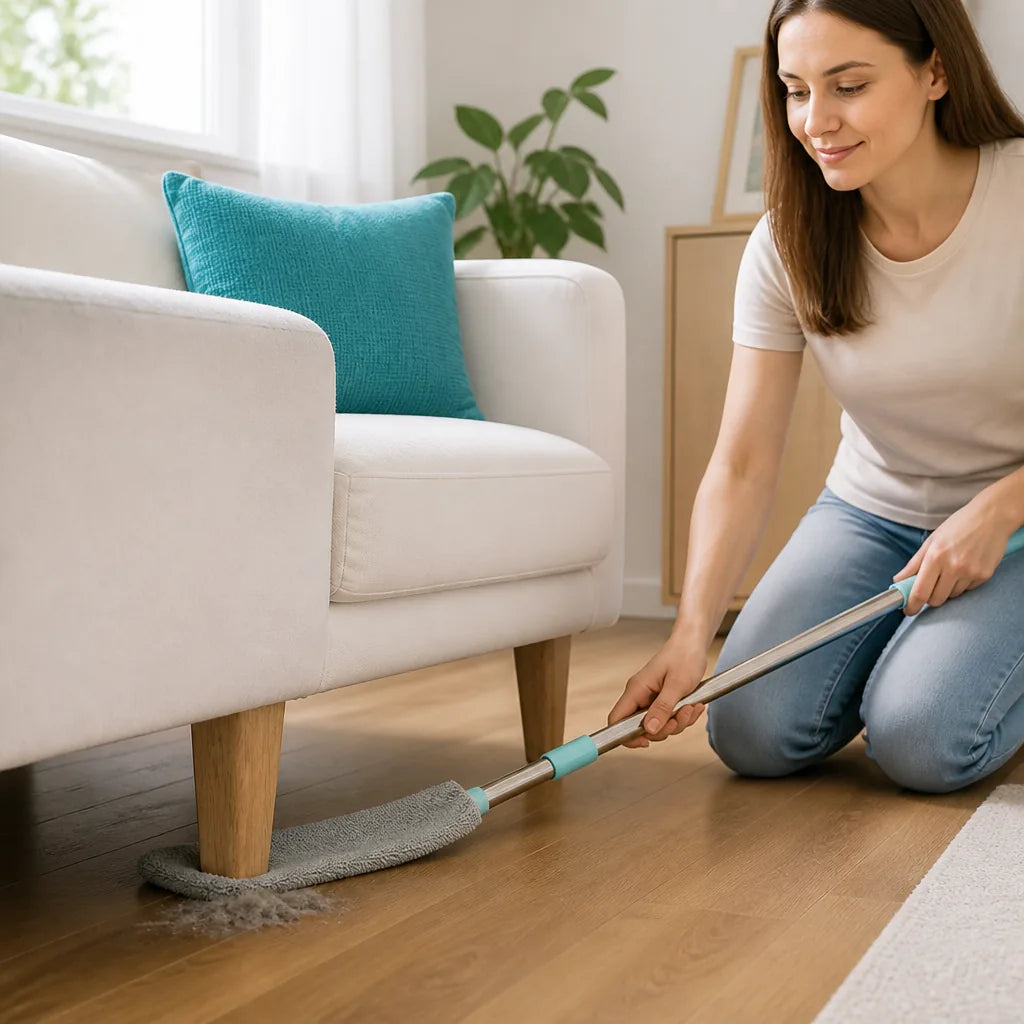 Microfiber Duster Bendable Head Telescoping Handle Machine-Washable Covers