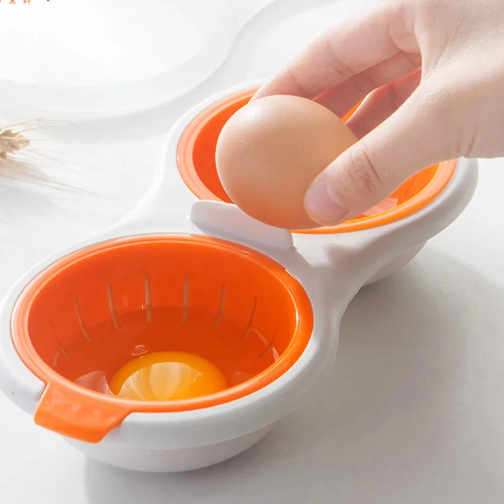 Microwave Egg Poacher Two-Egg Non-Stick & Drain Basket
