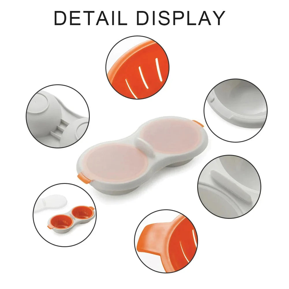 Microwave Egg Poacher Two-Egg Non-Stick & Drain Basket