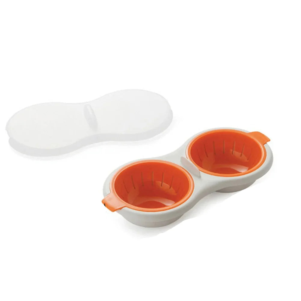 Microwave Egg Poacher Two-Egg Non-Stick & Drain Basket
