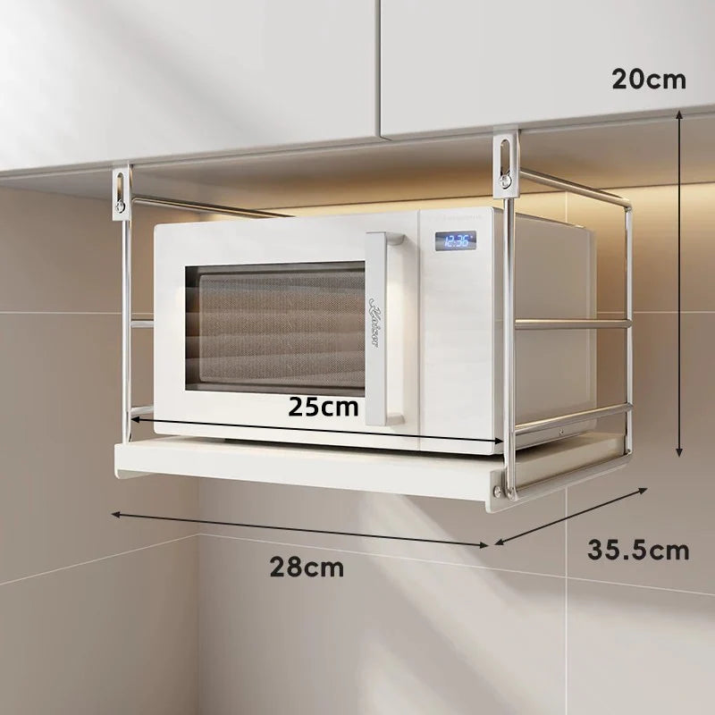 Microwave Shelf Under-Cabinet Stainless Steel Sliding Tray