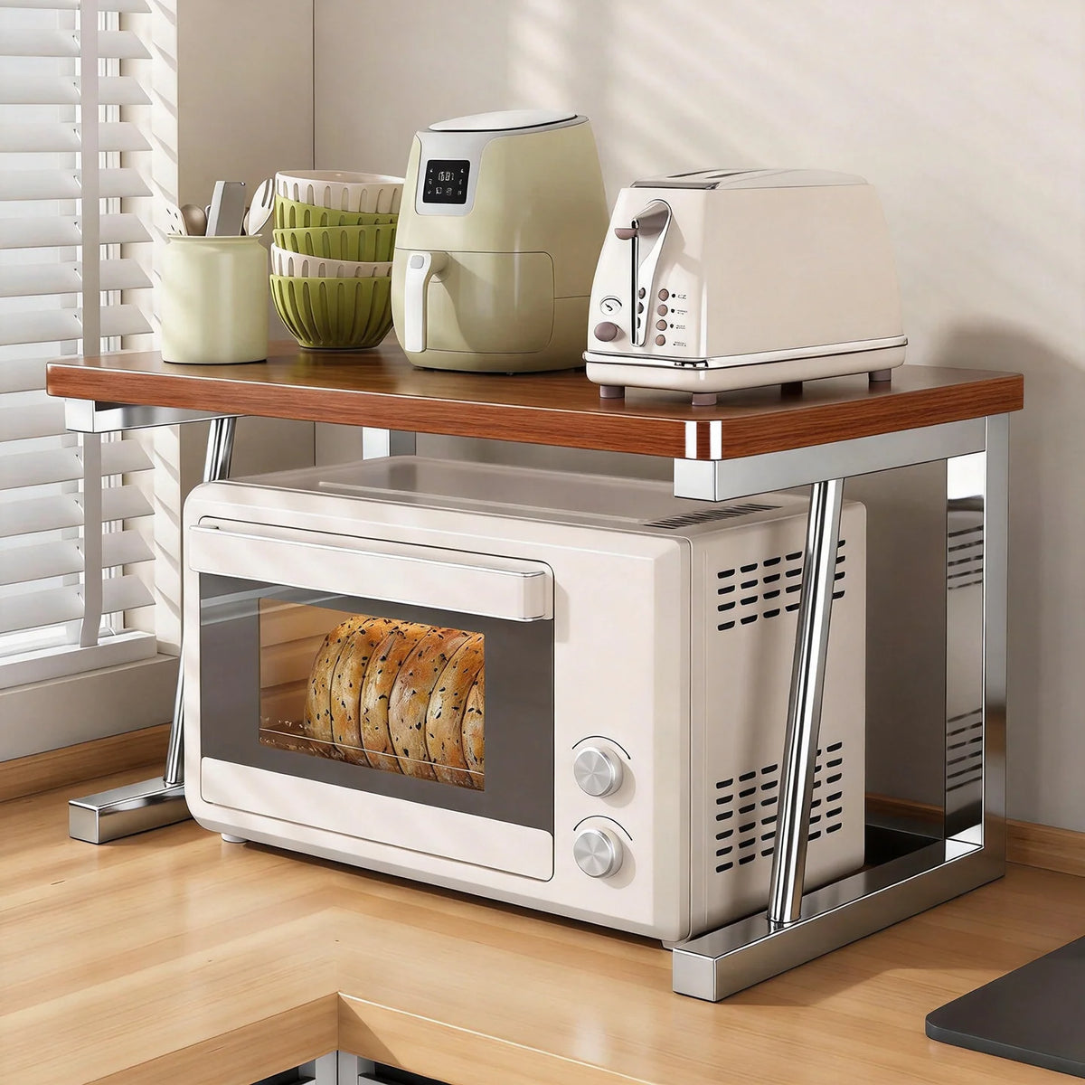 Microwave Stand Two-Tier Heat-Resistant Top