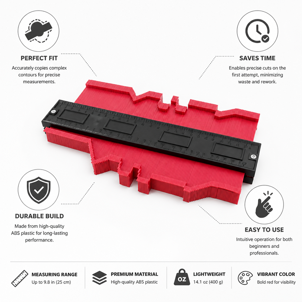 Millimeter-Precision ABS Plastic Contour Gauge (25cm Range)