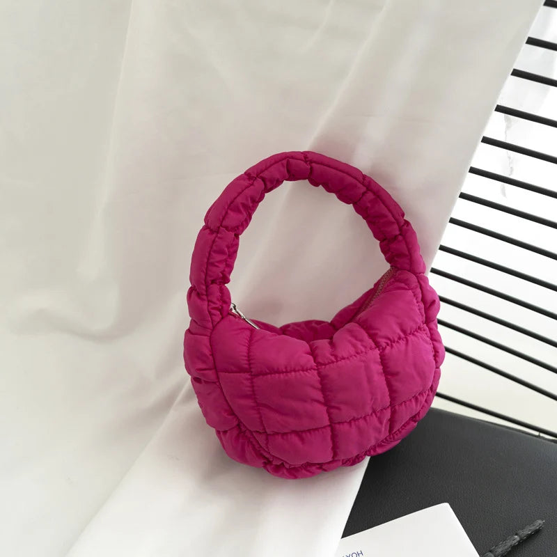 Mini Crossbody Bag Quilted Design Padded Handles