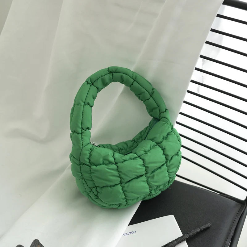 Mini Crossbody Bag Quilted Design Padded Handles