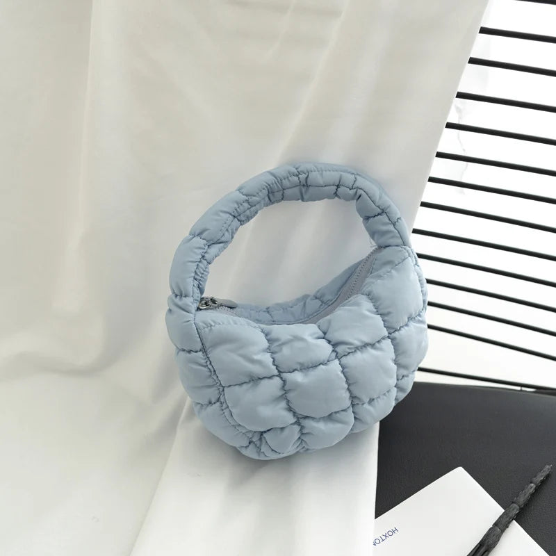 Mini Crossbody Bag Quilted Design Padded Handles
