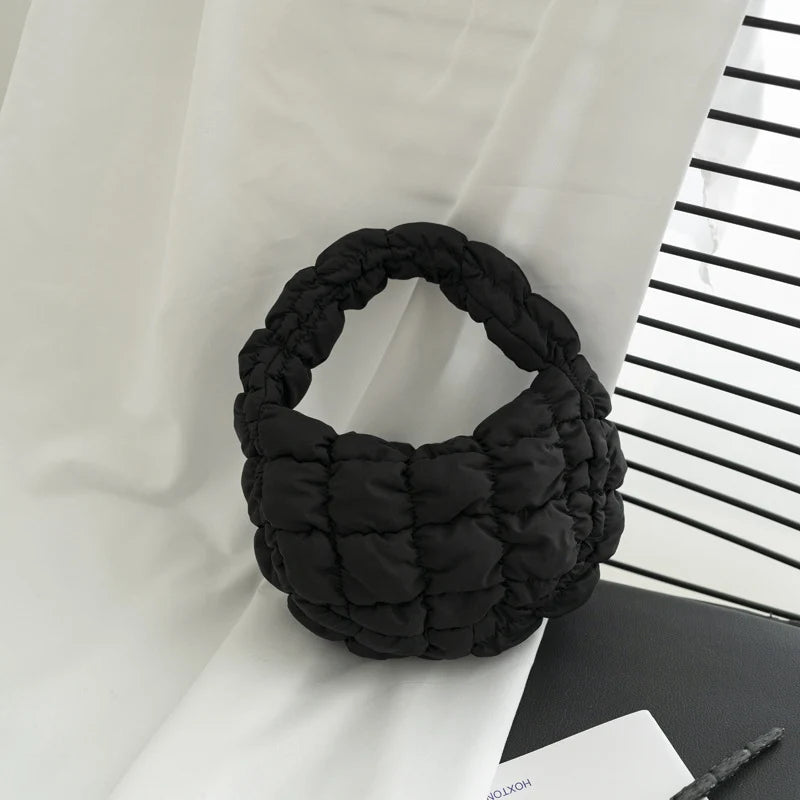 Mini Crossbody Bag Quilted Design Padded Handles