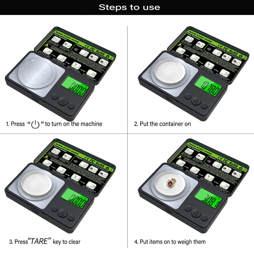 Mini Digital Scale High-Precision Stainless Steel Surface