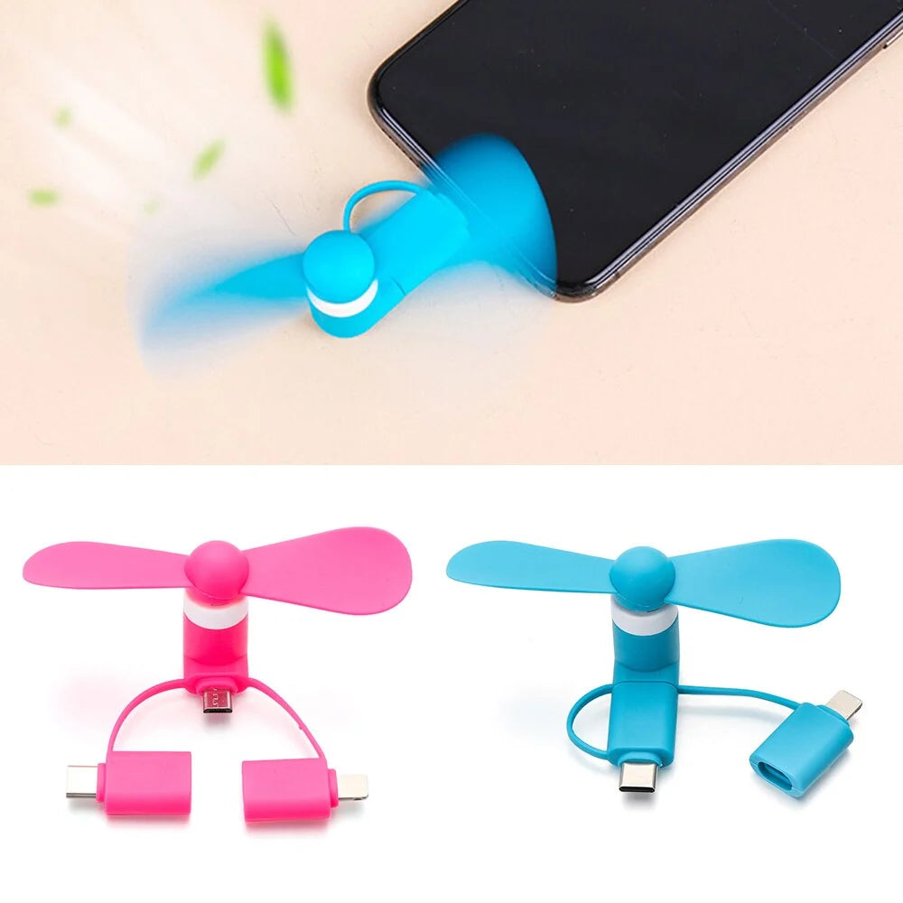 Mini Phone Fan USB-Powered Detachable Propeller