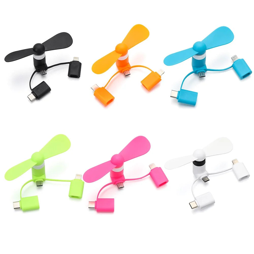 Mini Phone Fan USB-Powered Detachable Propeller
