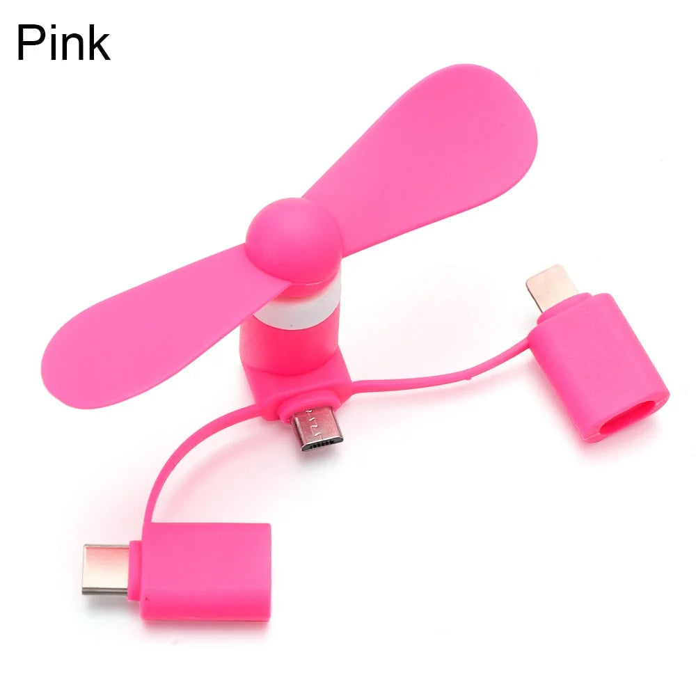 Mini Phone Fan USB-Powered Detachable Propeller