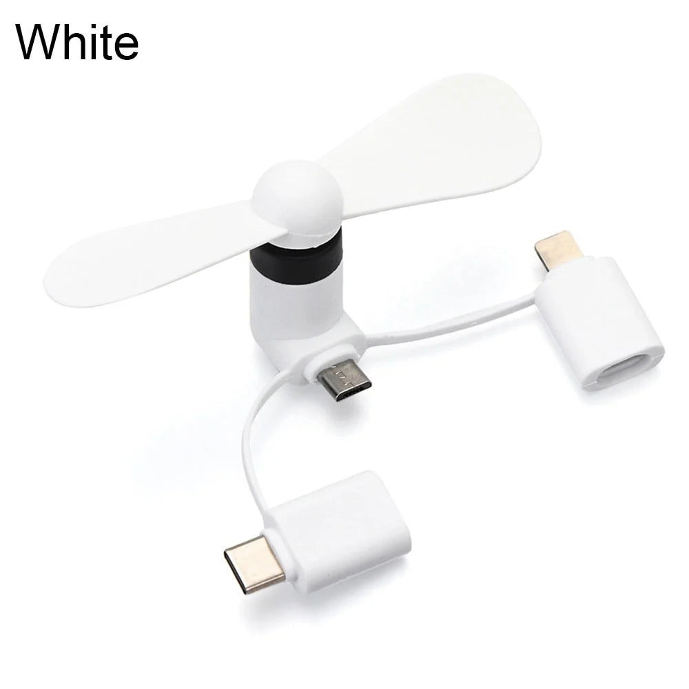 Mini Phone Fan USB-Powered Detachable Propeller