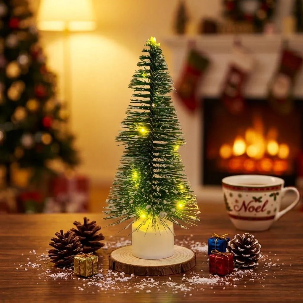 Mini Tabletop Christmas Tree Warm White LED & Compact