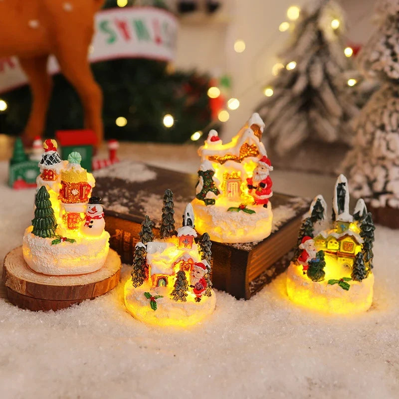 Miniature Snow Scene Handcrafted Soft LED & Battery-Free