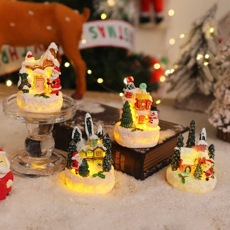 Miniature Snow Scene Handcrafted Soft LED & Battery-Free