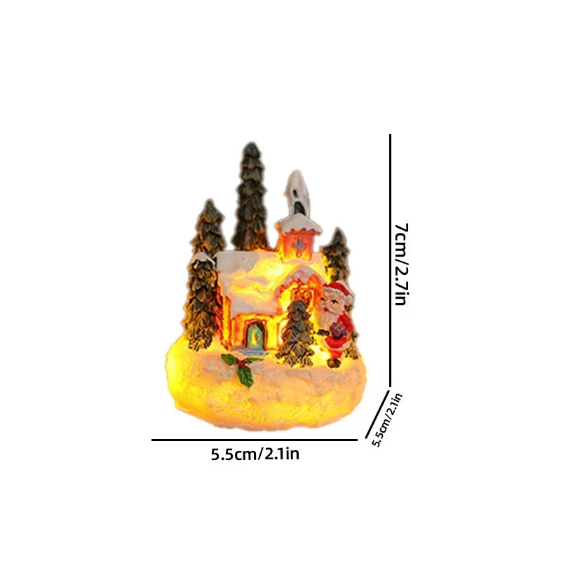Miniature Snow Scene Handcrafted Soft LED & Battery-Free