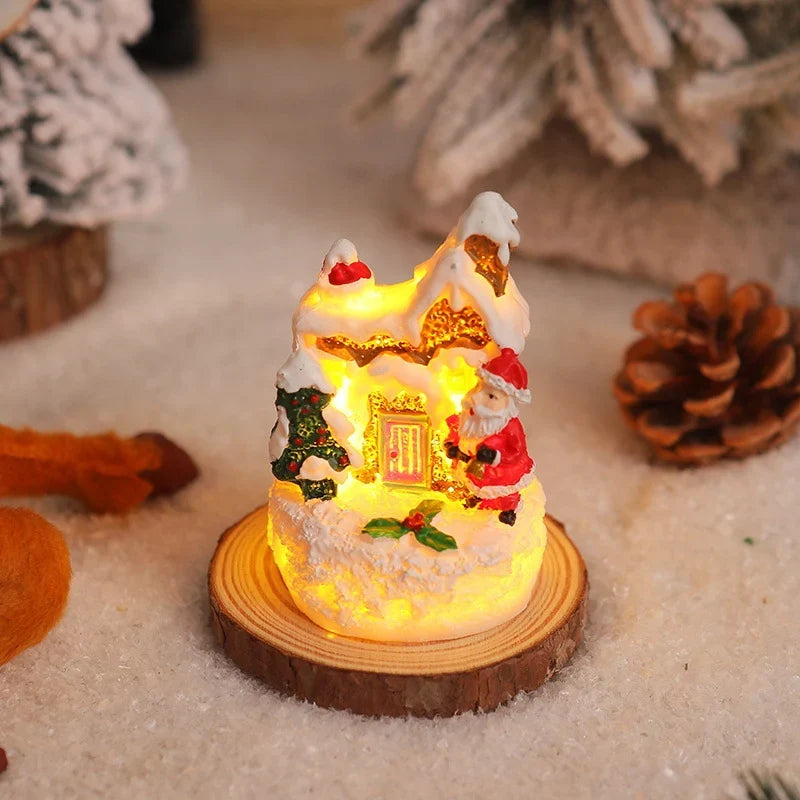 Miniature Snow Scene Handcrafted Soft LED & Battery-Free