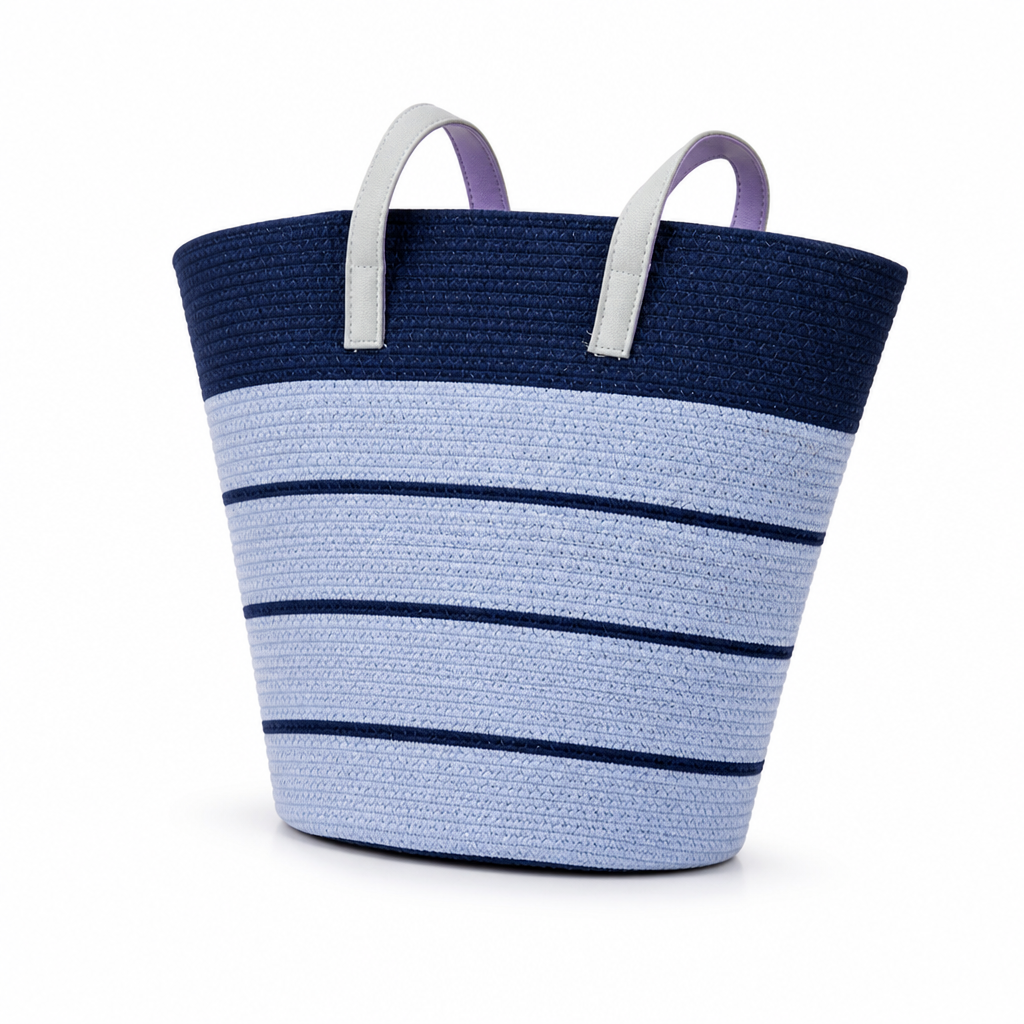 Moisture-Resistant & Lightweight Colorful Striped Beach Bag