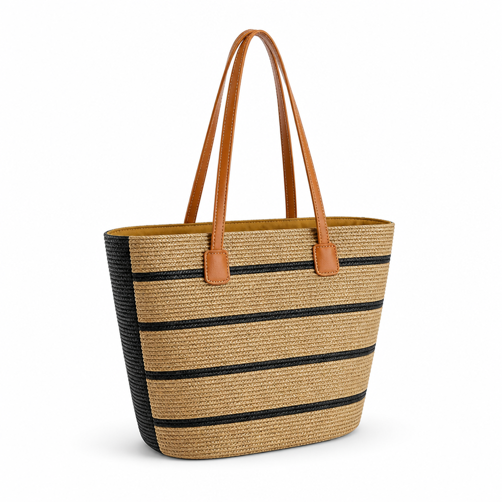 Moisture-Resistant & Lightweight Colorful Striped Beach Bag
