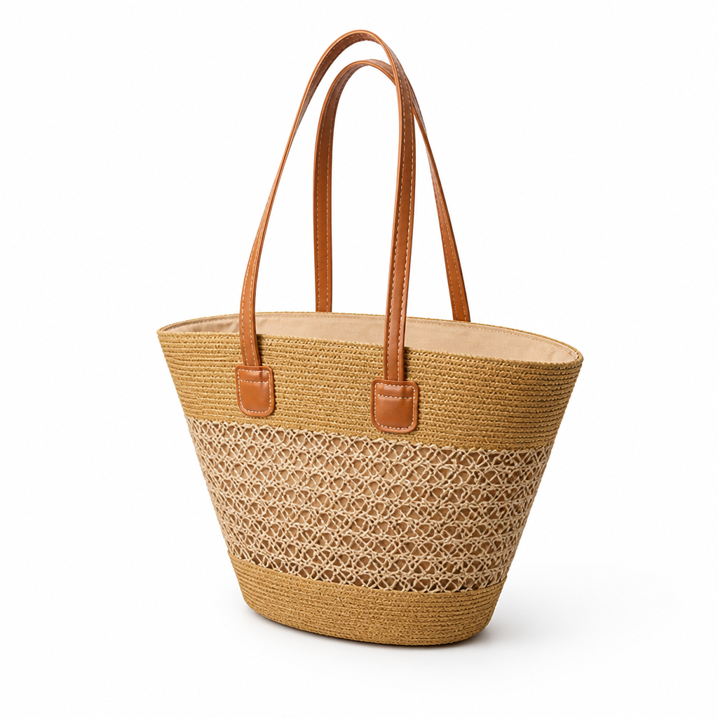 Moisture-Resistant & Lightweight Colorful Striped Beach Bag