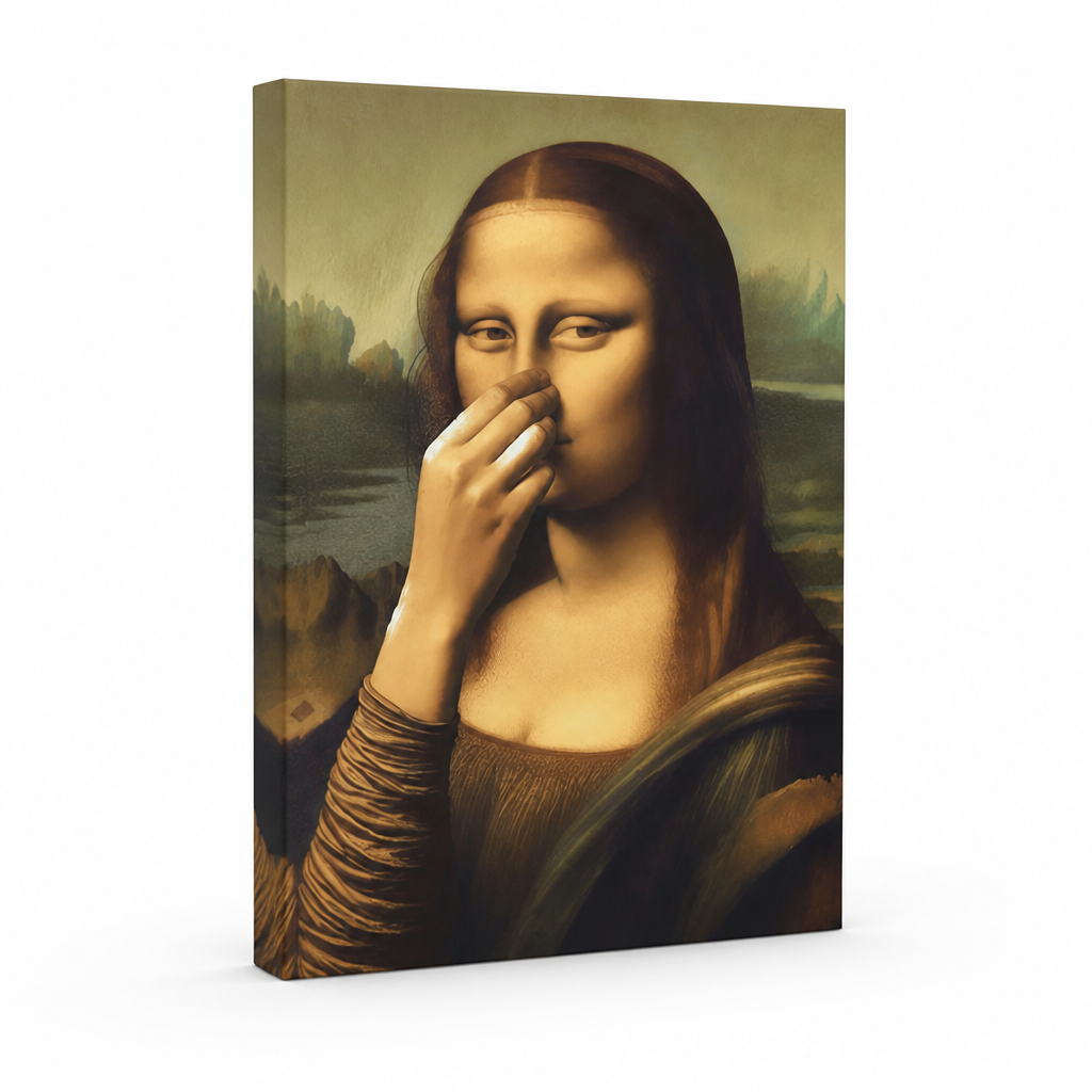 Moisture-Resistant Mona Lisa Bathroom Canvas