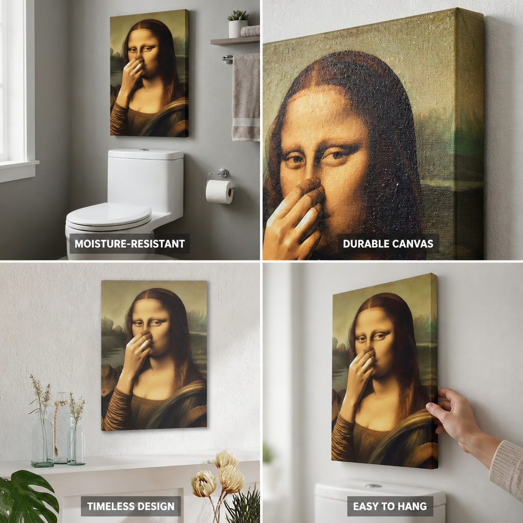 Moisture-Resistant Mona Lisa Bathroom Canvas