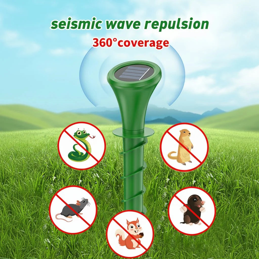 Mole Repellent Solar-Powered Silent Weather-Resistant
