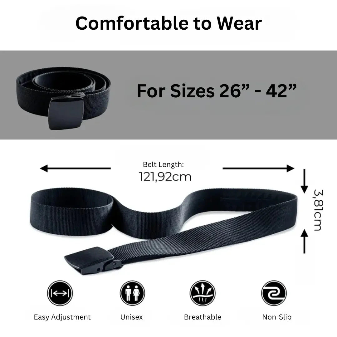 Money Belt Hidden Zipper Pocket Weather-Resistant Nylon