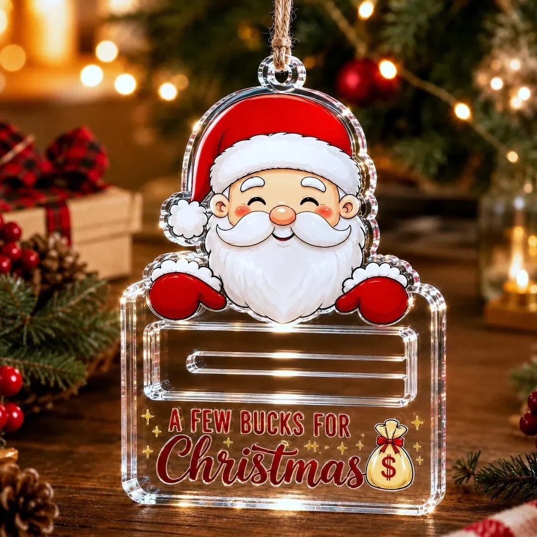 Money Gift Holder Snowman Design Transparent Plastic