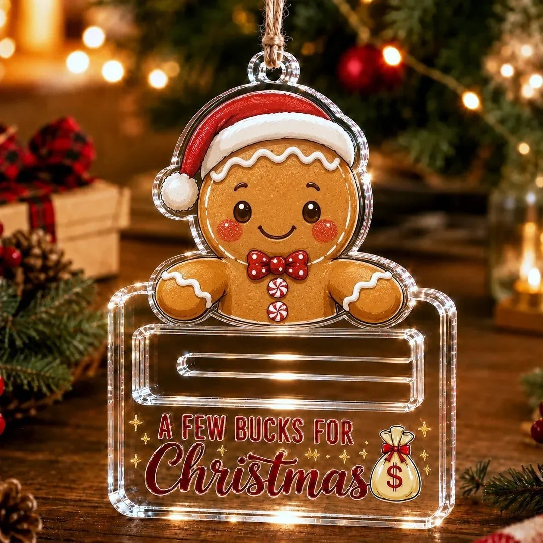 Money Gift Holder Snowman Design Transparent Plastic