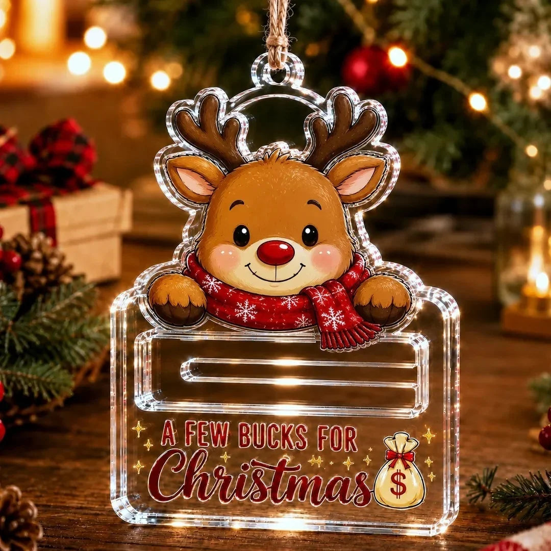 Money Gift Holder Snowman Design Transparent Plastic