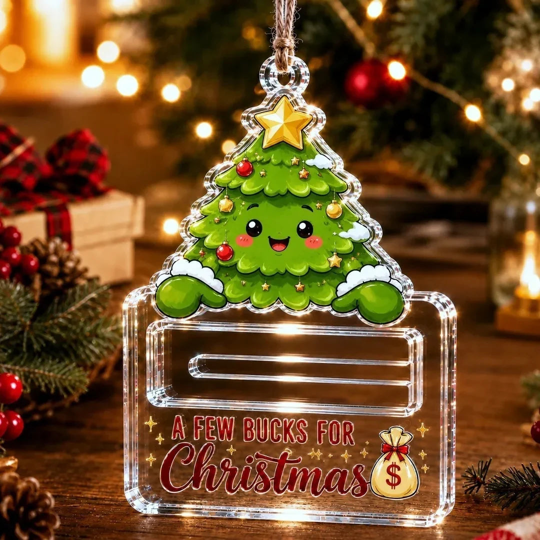 Money Gift Holder Snowman Design Transparent Plastic