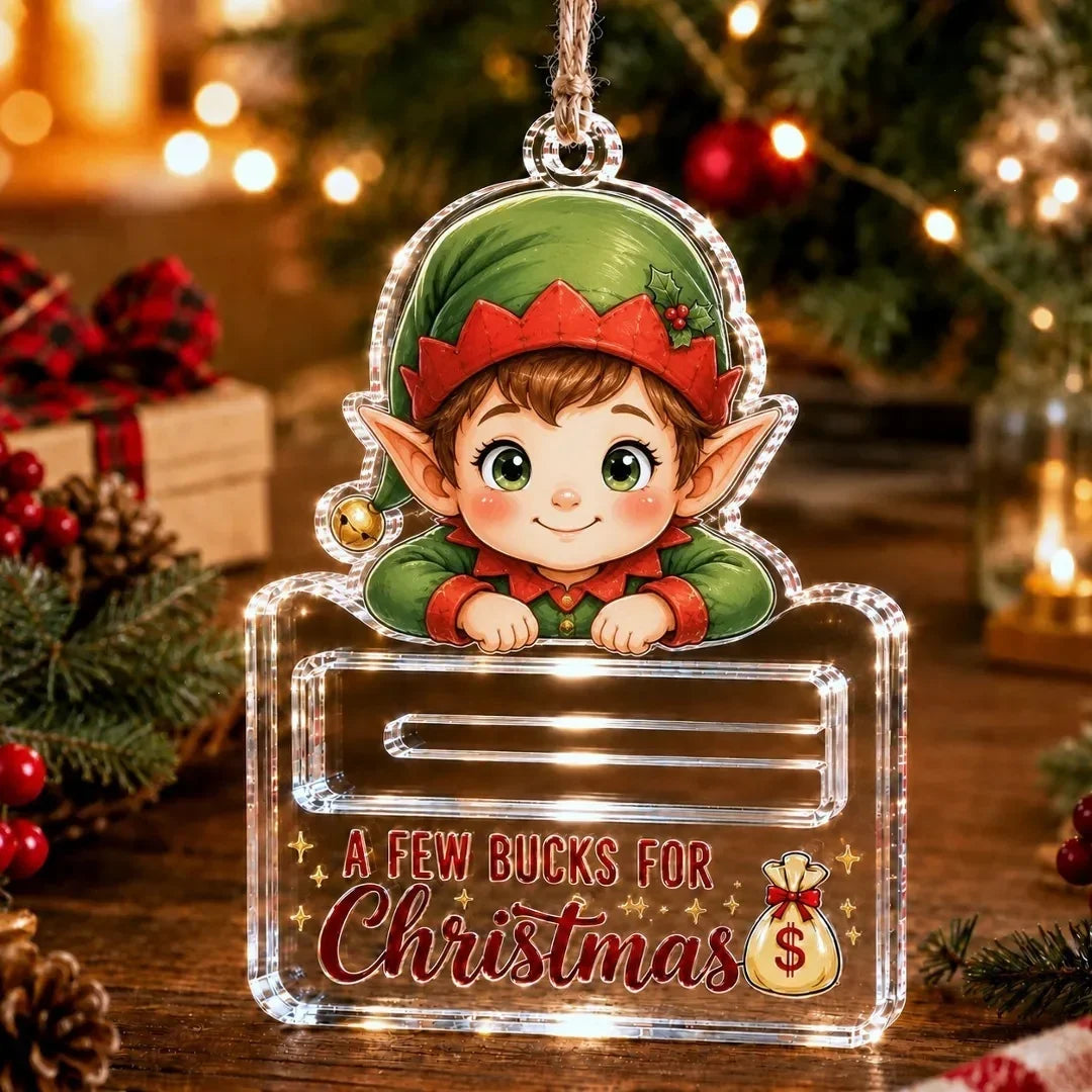 Money Gift Holder Snowman Design Transparent Plastic