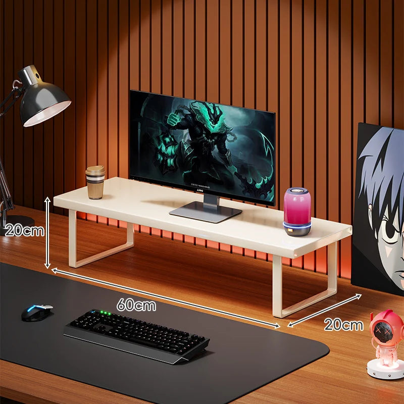Monitor Stand Solid Wood U-Frame Legs Under-Desk Storage