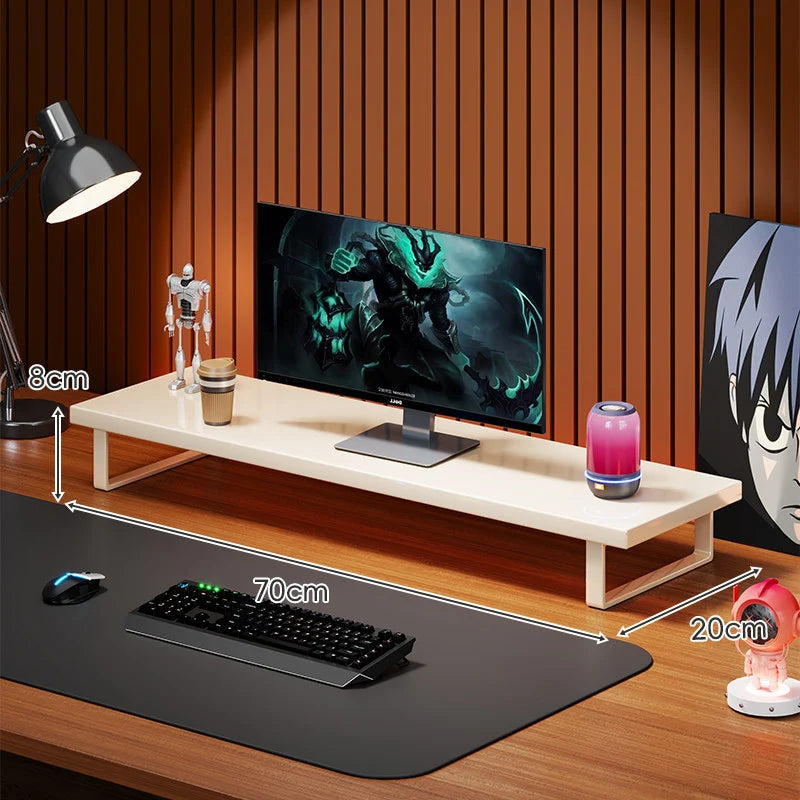 Monitor Stand Solid Wood U-Frame Legs Under-Desk Storage