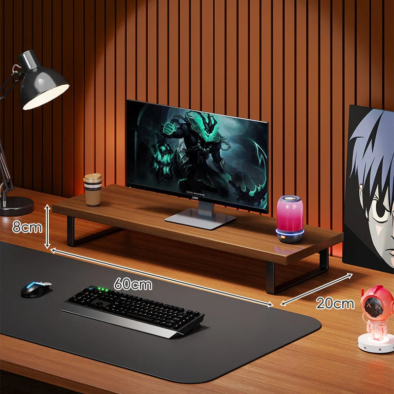 Monitor Stand Solid Wood U-Frame Legs Under-Desk Storage