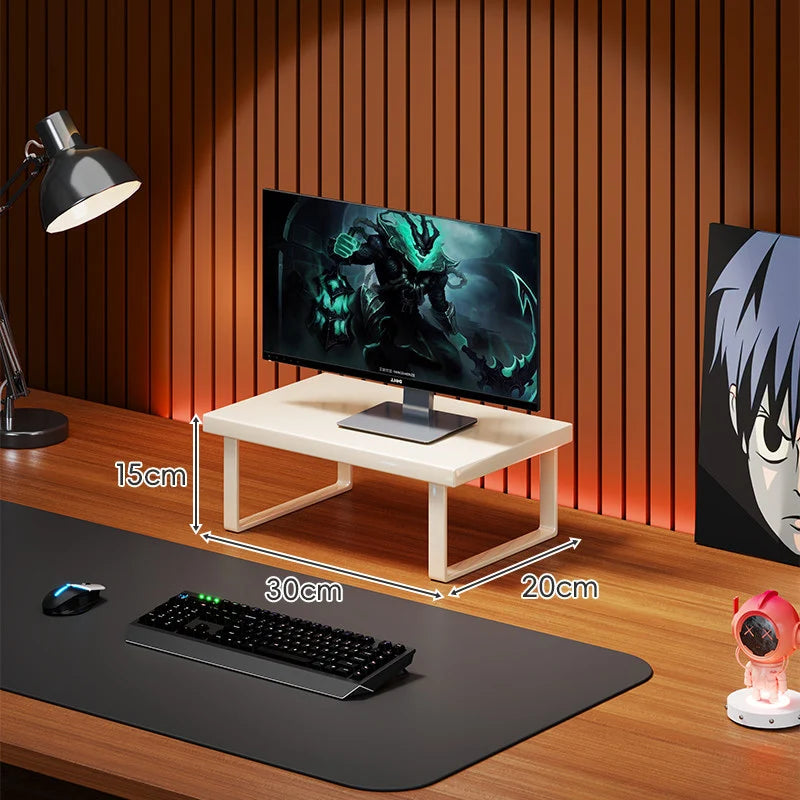 Monitor Stand Solid Wood U-Frame Legs Under-Desk Storage