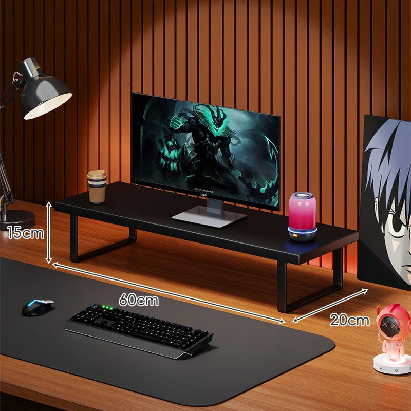 Monitor Stand Solid Wood U-Frame Legs Under-Desk Storage