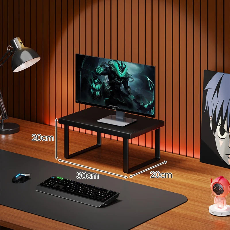 Monitor Stand Solid Wood Under-Desk Storage Non-Slip Feet