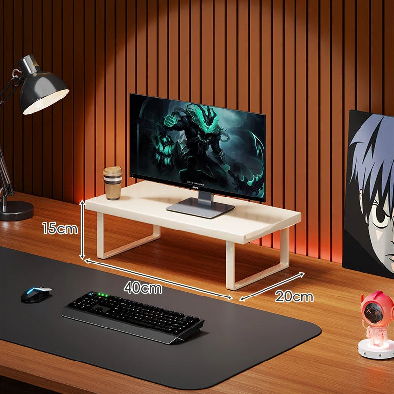 Monitor Stand Solid Wood Under-Desk Storage Non-Slip Feet