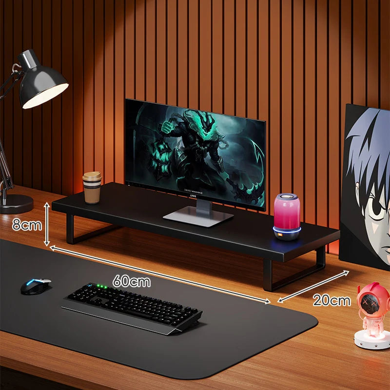 Monitor Stand Solid Wood Under-Desk Storage Non-Slip Feet