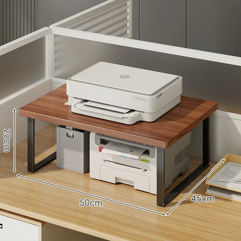 Monitor Stand Under-Shelf Storage Cable Routing Support