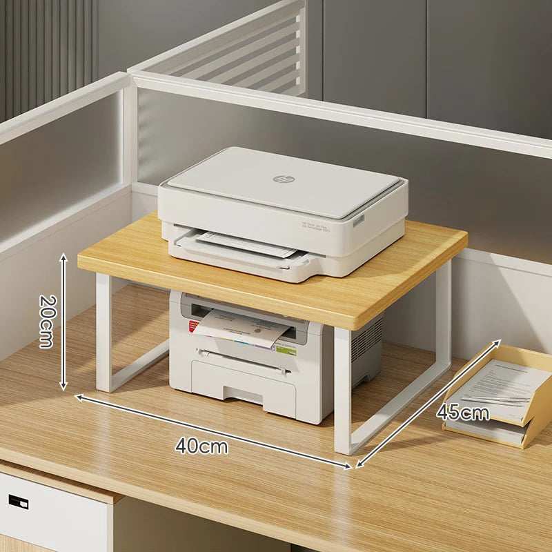 Monitor Stand Under-Shelf Storage Cable Routing Support
