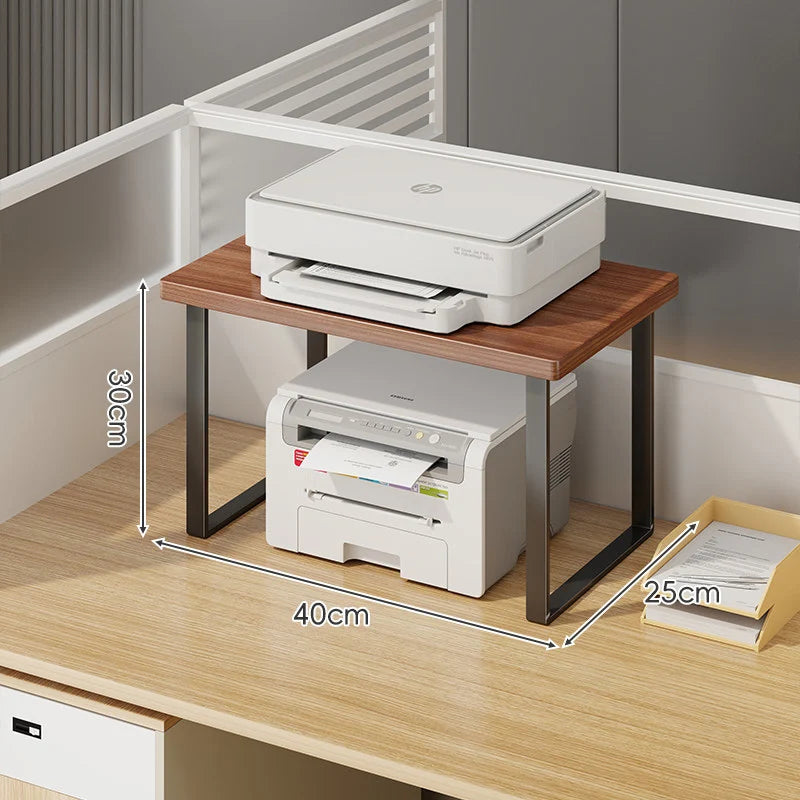 Monitor Stand Under-Shelf Storage Cable Routing Support