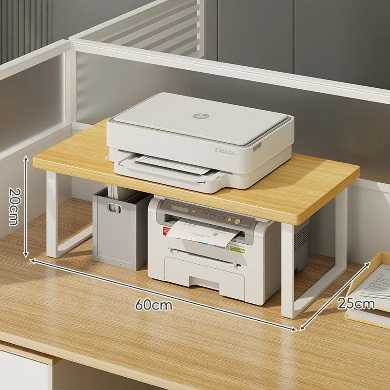 Monitor Stand Under-Shelf Storage Cable Routing Support