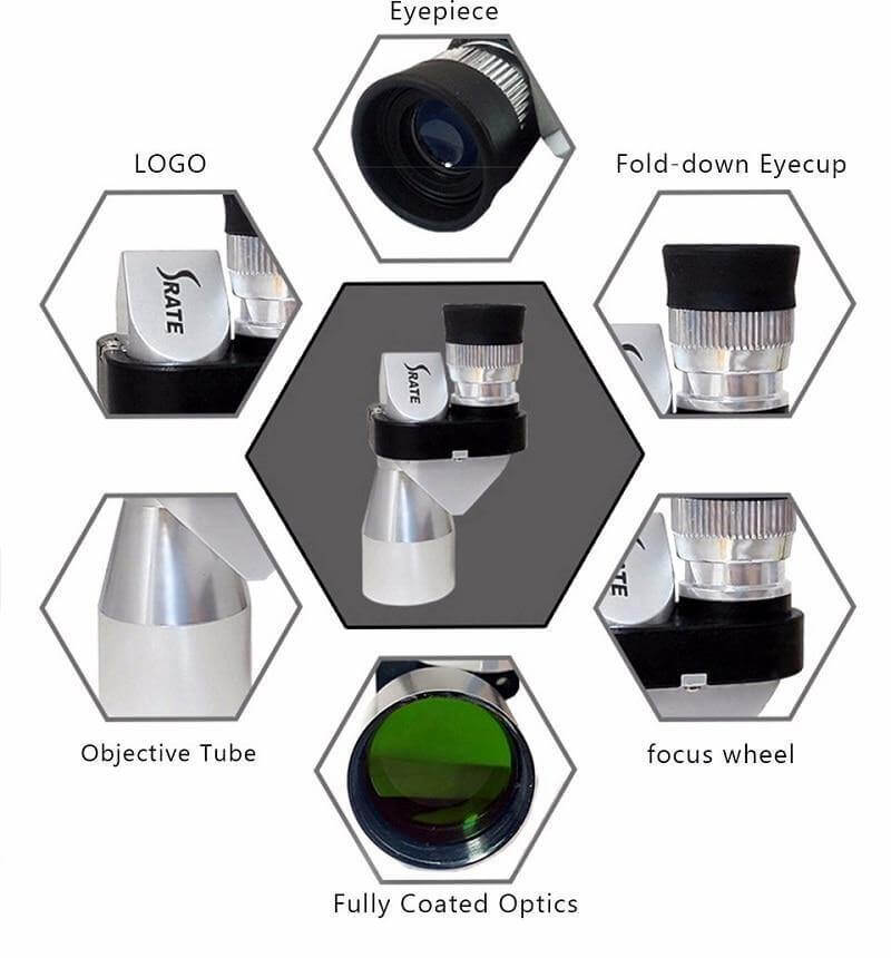 Monocular Telescope 8X Magnification Phone Camera Adapter