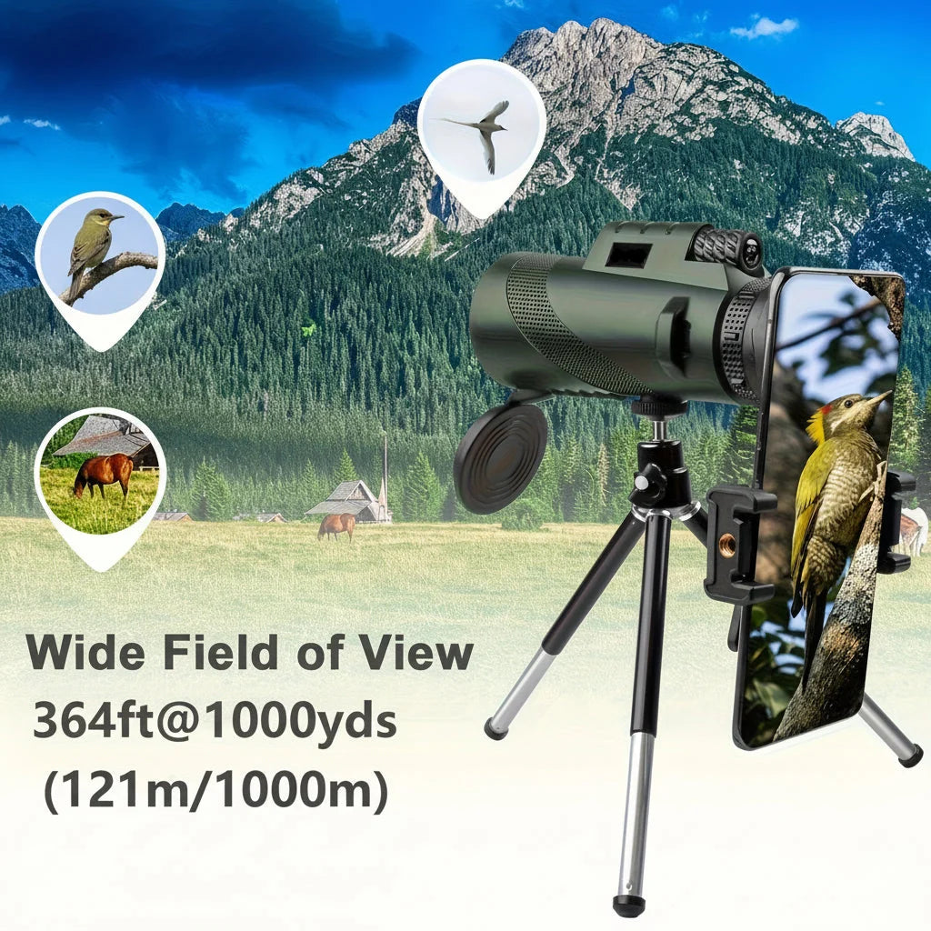 Monocular Telescope Multi-Coated HD Optics Phone Mount