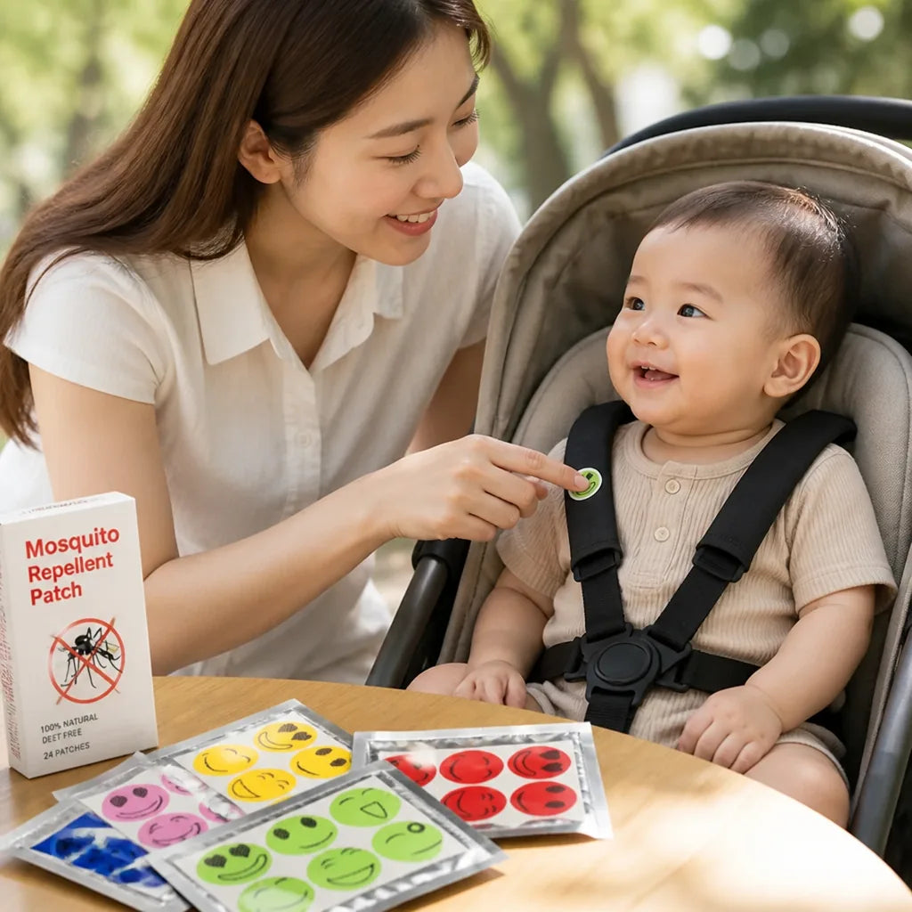 Mosquito Repellent Stickers Natural Essential Oils Baby-Safe 24-Hour Protection
