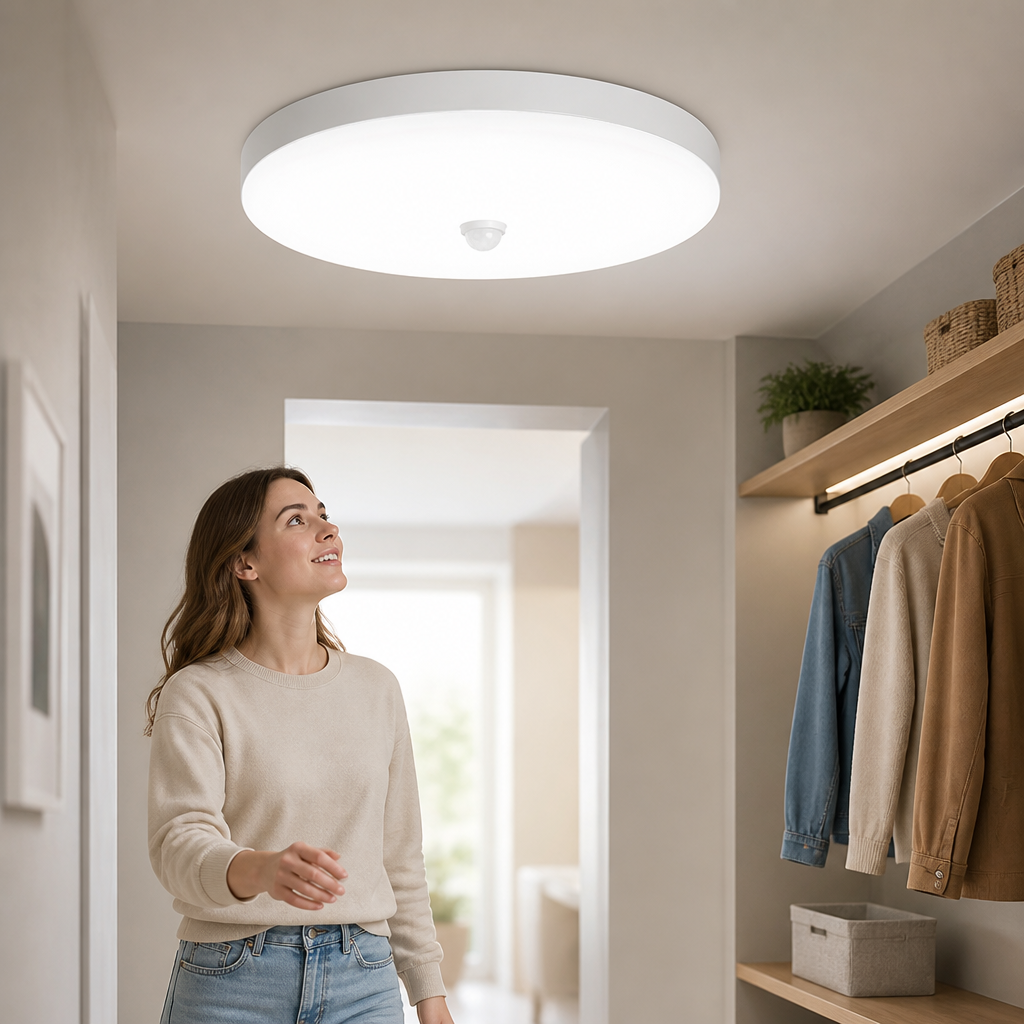 Motion-Activated LED Ceiling Light (Adjustable Color Temperature)