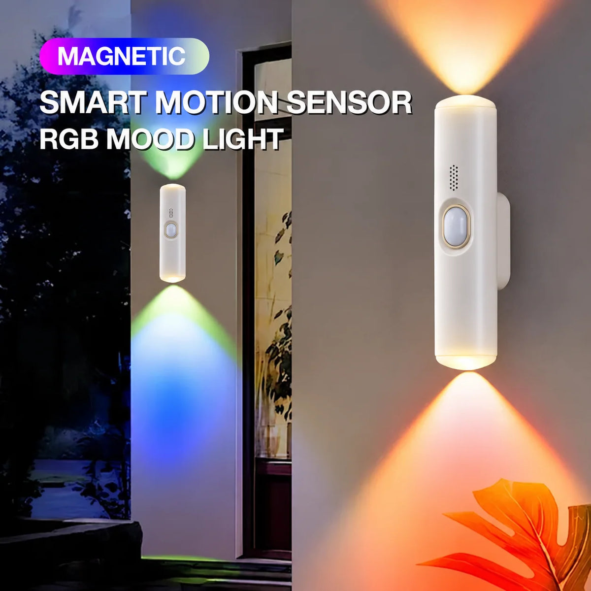 Motion Sensor Light Magnetic Mount RGB & Three-Color Lighting
